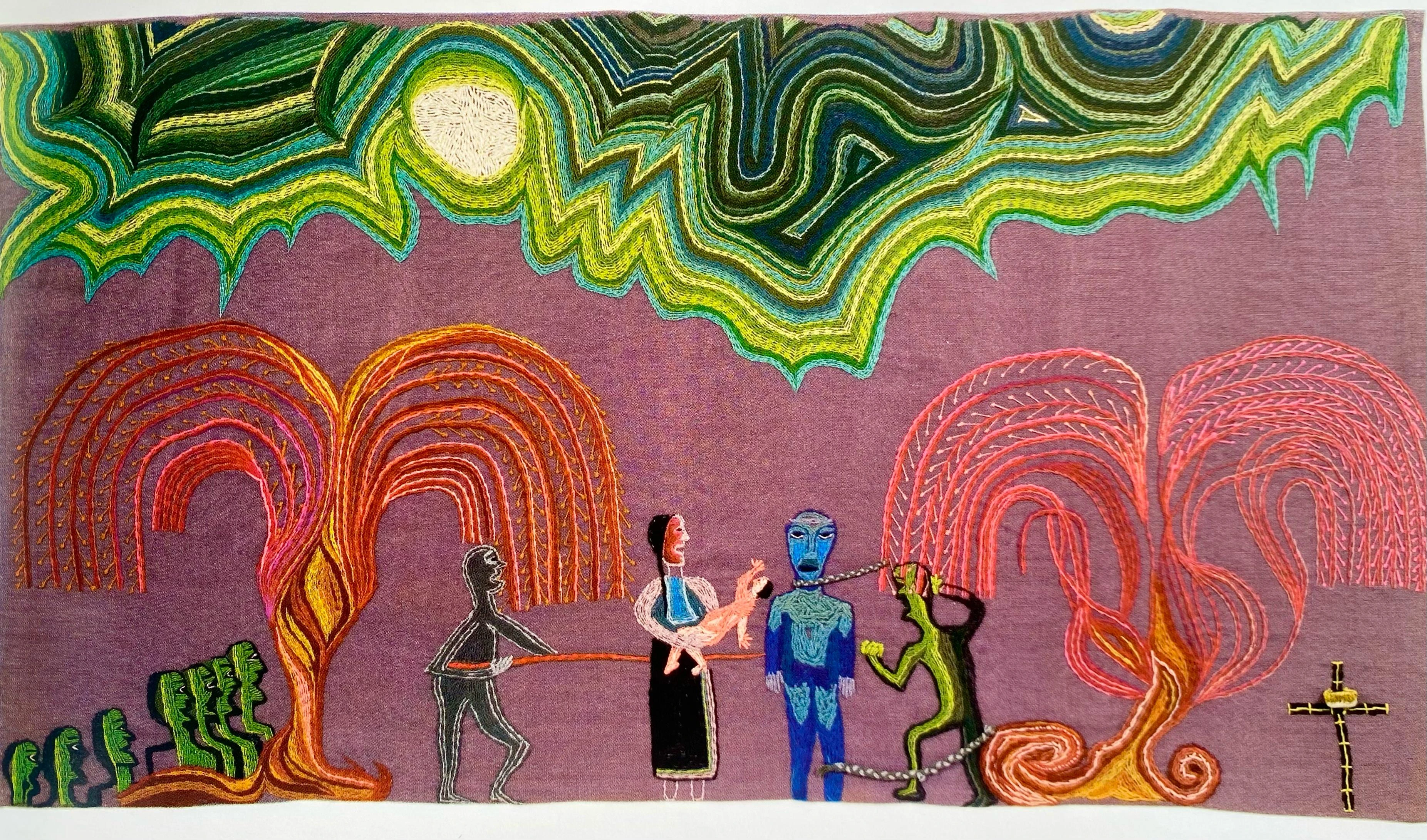 Arpillera: Fresia y Caupolicán